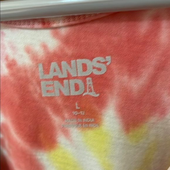 LANDS END UGC Girls Size Large Colorful Tie-Dye Short Sleeve Dress - Picture 4 of 8